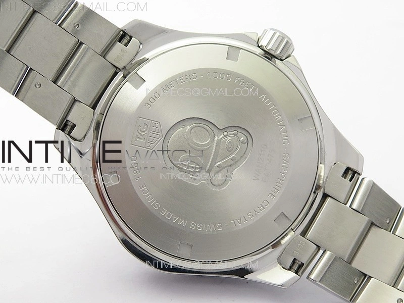 Aquaracer Calibre 5 41.5mm TARF 1:1 Best Edition Black Dial Black Bezel on SS Bracelet SW200